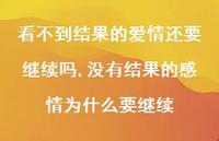 没有结果的感情为什么要继续(100句) 没有结果的感情为什么要继续(100句)
