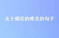 关于烟花的唯美的句子(精选60句) 关于烟花的唯美的句子(精选60句)