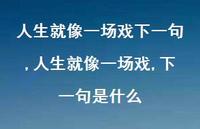 人生就像一场戏,下一句是什么(100句) 人生就像一场戏,下一句是什么(100句)