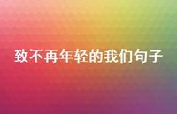 致不再年轻的我们句子67句汇总 致不再年轻的我们句子67句汇总
