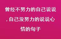 自己没努力的说说心情的句子(100句)
