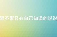 累不累只有自己知道的说说64句汇总