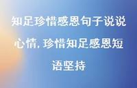 珍惜知足感恩短语坚持(100句)
