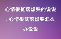 心情很低落想哭怎么办说说【100句文案】 心情很低落想哭怎么办说说【100句文案】