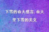 春天里下雪的美文(100句) 春天里下雪的美文(100句)