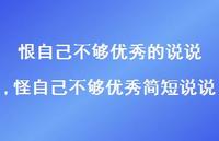 怪自己不够出色简短说说(100句)