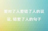 错爱了人的句子(100句) 错爱了人的句子(100句)