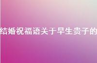 结婚祝福语关于早生贵子的合集63句精选