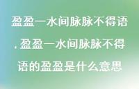 盈盈一水间脉脉不得语的盈盈是什么意思【100句文案精选】