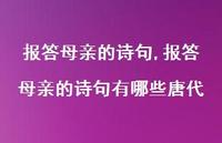 报答母亲的诗句有哪些唐代【100句文案精选】