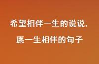 愿一生相伴的句子(100句)