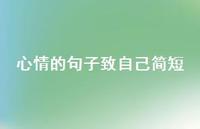 心情的句子致自己简短75句汇总