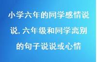 六年级和同学离别的句子说说或心情【精选100句】