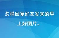 怎样回复好友发来的早上好图片。44句汇总