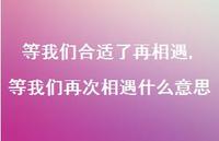 等我们再次相遇什么意思(100句) 等我们再次相遇什么意思(100句)
