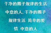 干净的圈子 规律生活 简单的爱情 中意的人(100句) 干净的圈子 规律生活 简单的爱情 中意的人(100句)