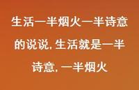 生活就是一半诗意,一半烟火【100句文案】 生活就是一半诗意,一半烟火【100句文案】