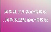 风吹发型乱的心情说说(100句) 风吹发型乱的心情说说(100句)