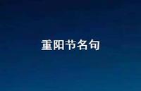 重阳节名句55句汇总 重阳节名句55句汇总
