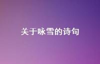 关于咏雪的诗句47句汇总