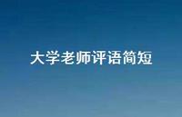 大学老师评语简短36句汇总