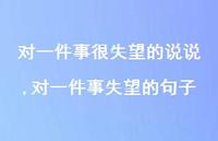 对一件事失望的句子【精选100句】 对一件事失望的句子【精选100句】