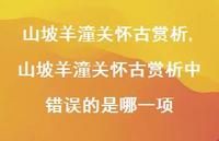 山坡羊潼关怀古赏析中错误的是哪一项【精品文案100句】 山坡羊潼关怀古赏析中错误的是哪一项【精品文案100句】