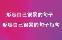 形容自己很累的句子短句【100句文案】 形容自己很累的句子短句【100句文案】