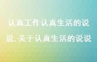 关于认真生活的说说(100句) 关于认真生活的说说(100句)