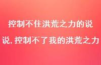 控制不了我的洪荒之力【精选100句】 控制不了我的洪荒之力【精选100句】
