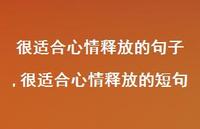 很适合心情释放的短句【精品文案100句】