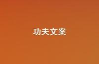 功夫文案【100句精选短句合集】