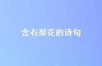 含有梨花的诗句59句汇总 含有梨花的诗句59句汇总