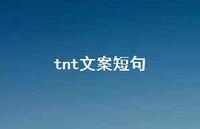 tnt文案短句【100句精选短句合集】