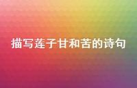 描写莲子甘和苦的诗句(精选41句)