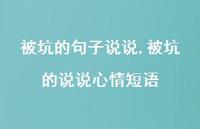 被坑的说说心情短语(100句) 被坑的说说心情短语(100句)
