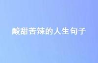 酸甜苦辣的人生句子49句汇总 酸甜苦辣的人生句子49句汇总