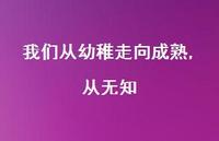 我们从幼稚走向成熟,从无知43句汇总 我们从幼稚走向成熟,从无知43句汇总