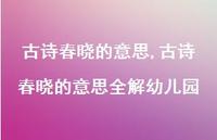 古诗春晓的意思全解幼儿园【100句文案精选】 古诗春晓的意思全解幼儿园【100句文案精选】