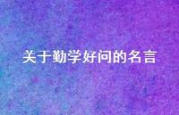 关于勤学好问的名言65句汇总