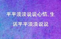 生活平平淡淡说说(100句) 生活平平淡淡说说(100句)
