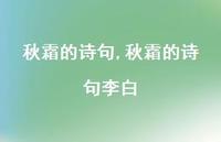 秋霜的诗句李白【精品文案100句】 秋霜的诗句李白【精品文案100句】