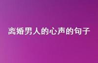 离婚男人的心声的句子【100句精选短句合集】