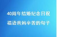 40周年结婚纪念日祝福语爸妈辛苦的句子合集63句精选 40周年结婚纪念日祝福语爸妈辛苦的句子合集63句精选