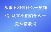 从来不相信什么一见钟情歌词(100句) 从来不相信什么一见钟情歌词(100句)