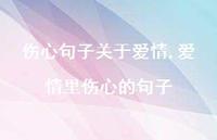 爱情里伤心的句子(100句) 爱情里伤心的句子(100句)
