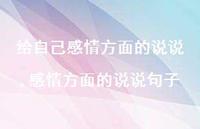 感情方面的说说句子(100句)