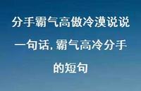 霸气高冷分手的短句(100句) 霸气高冷分手的短句(100句)