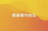 感谢领导的话51句汇总
