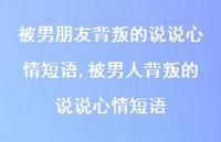 被男人背叛的说说心情短语【精选100句】